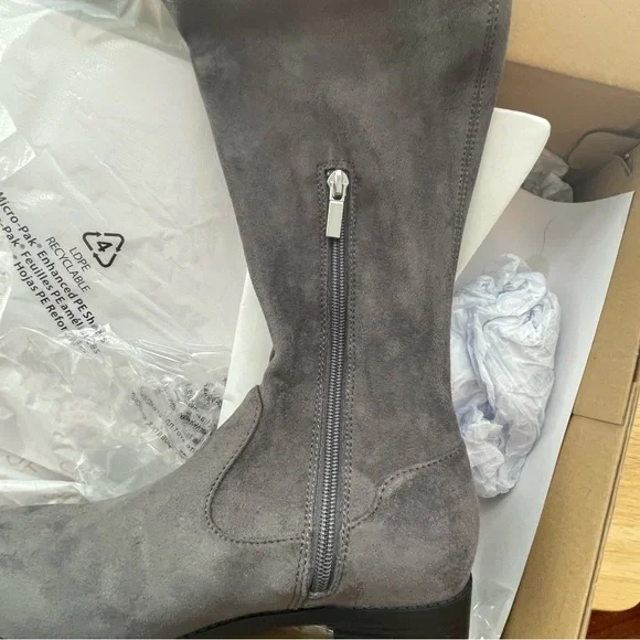 JustFab Gray Over-the-Knee Boots - Picture 3 of 7